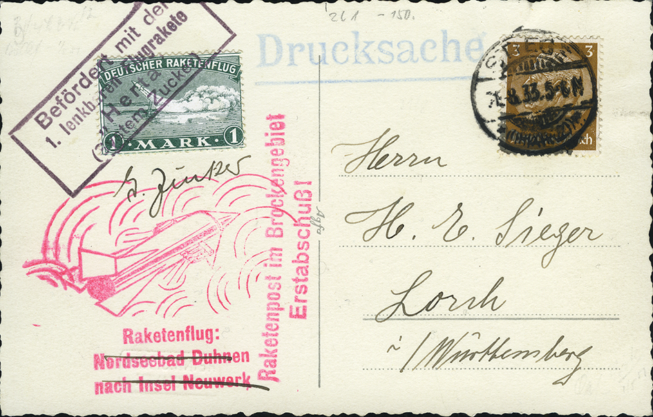 1933, 1. Raketenpost &quot;Herta&quot;