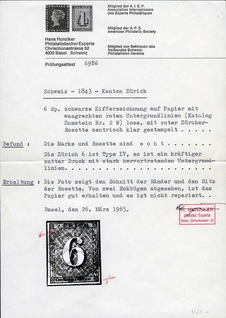 1843, Zürich 6, Type IV