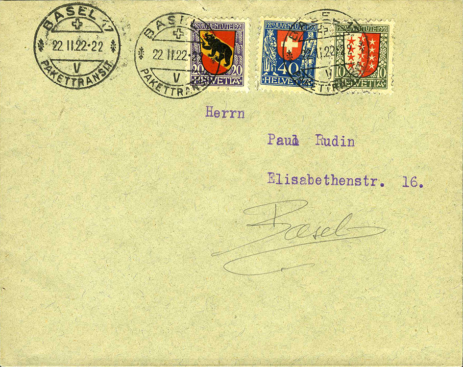 1922, Schnapszahlbeleg- Buntfrankatur