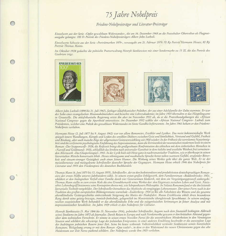 75 Jahre NOBELPREIS-Sonderedition
