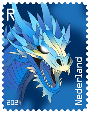 2024, Crypto Stamp &quot;Drache blau&quot;, Niederlande