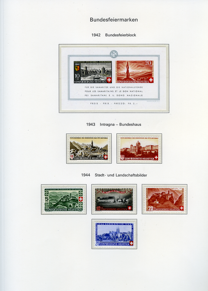 1938-2020, Pro Patria Komplett-Kollektion