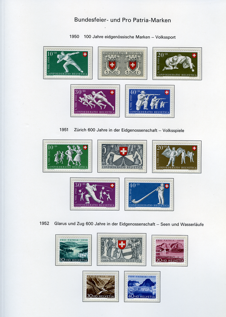 1938-2020, Pro Patria Komplett-Kollektion
