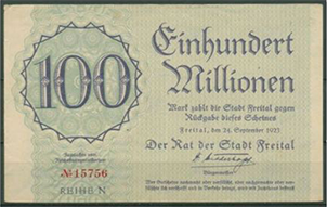 1923, 2 und 100-Millionen-Mark