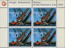 90 Rp. Alinghi - Switzerland, Abart:"Markanter schwarzer Fleck"
