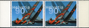 90 Rp. Alinghi - Switzerland, Abart:"Markanter schwarzer Fleck"