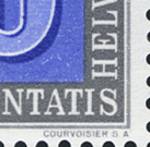 30 Rp. blau-grau, &quot;Glorienschein unterhalb der Ziffer O&quot;