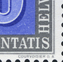 30 Rp. blau-grau, &quot;Glorienschein unterhalb der Ziffer O&quot;