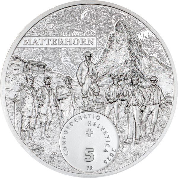 2025, Matterhorn 5 Fr. Silber-Sondermünze, Schweiz