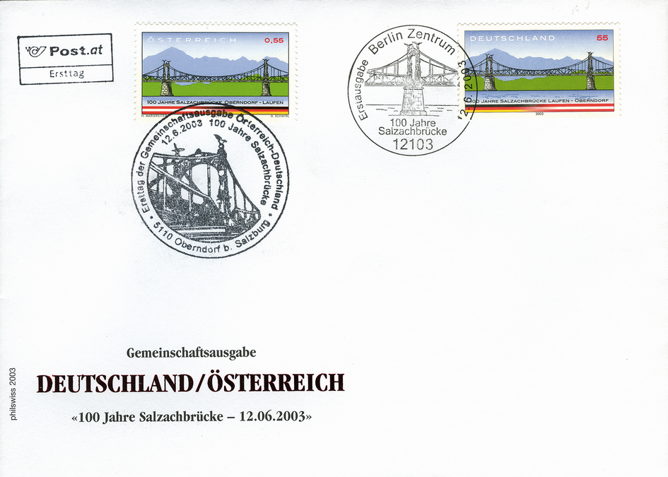 100 Jahre Salzachbrücke, Doppelabstempelung