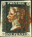 One Penny Black, erste Briefmarke der Welt