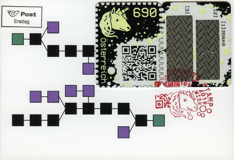 Crypto-Stamp "Einhorn schwarz"