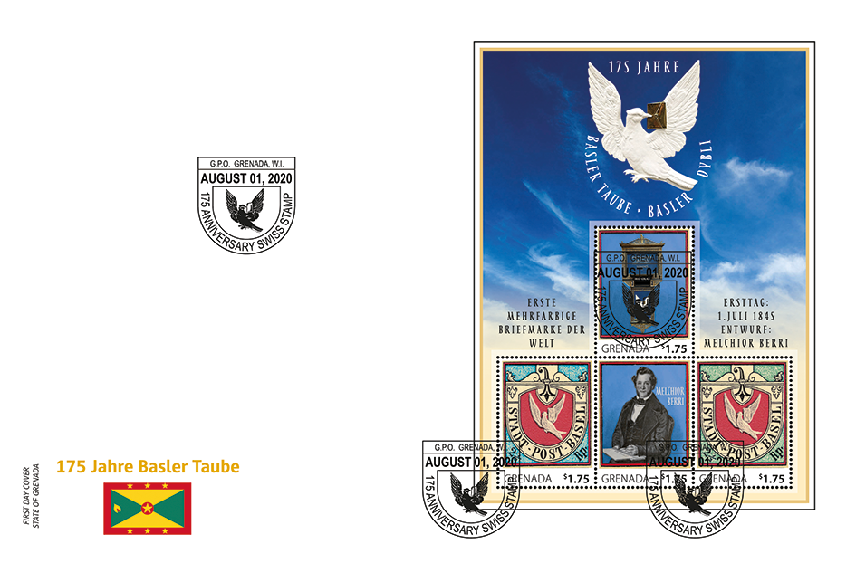 Sonderblock "Basler Taube" auf Luxus Ersttagbrief.