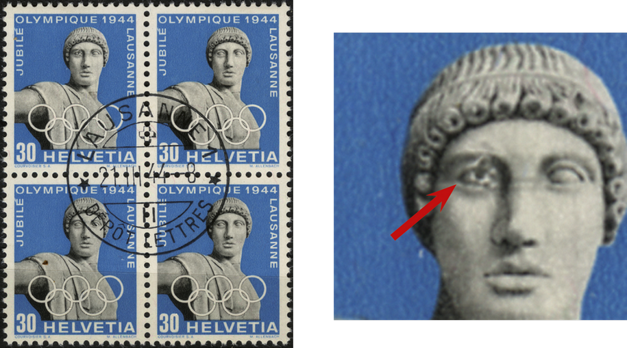 30 Rp. blau-grauschwarz, &quot;Apollo mit offenem Auge&quot;, ET