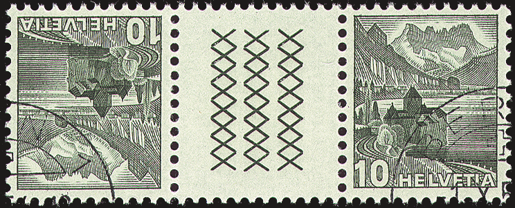 10+10 Rp. Schloss Chillon, gelbgrün