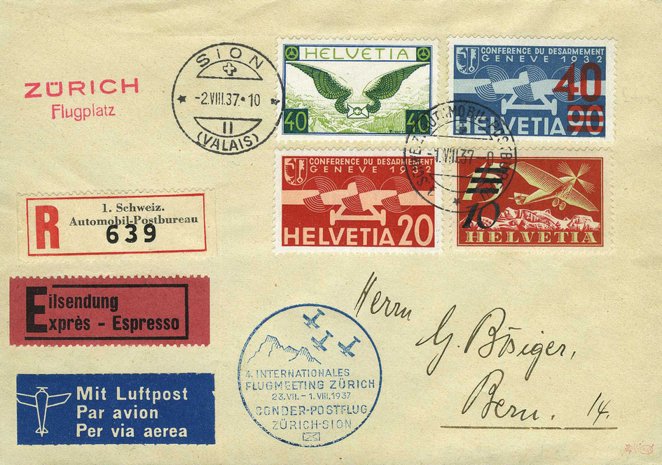 40-90 Rp. Aufdruck hellrot