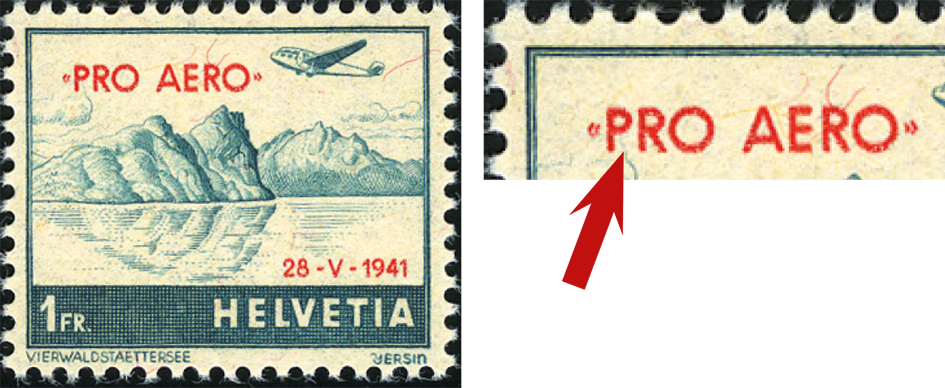 1 Fr. Vierwaldstättersee, "Roter Aufdruck stark verschoben"