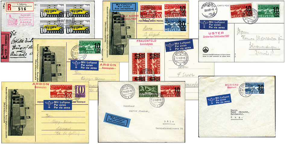 1937-1938, Spezial-Kollektion &quot; 1.Schweiz.Automobil-Postbureau&quot;