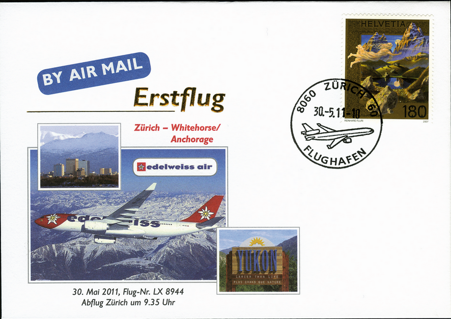 2011, Erstflug Edelweiss Airlines Zürich - Whitehorse