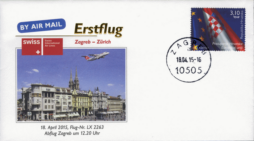 2015, Erstflug Swiss Airlines Zagreb-Zürich