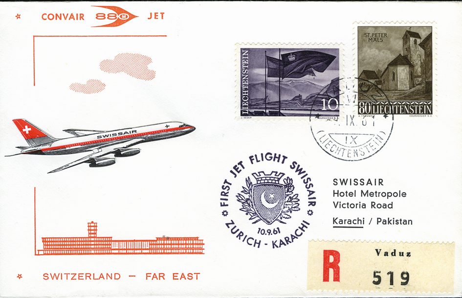 1961, Zürich - Karachi ab Liechtenstein
