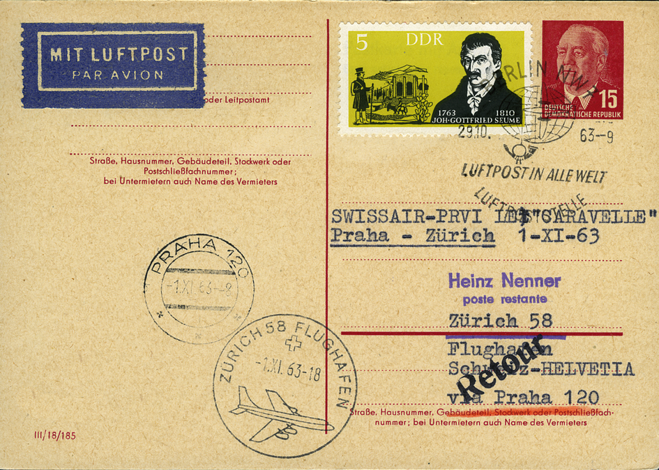 1963, Prag - Zürich ab DDR