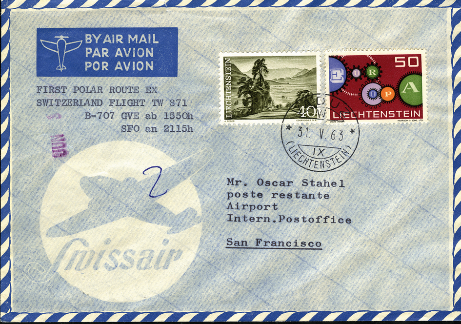 1963, Genf - San Francisco ab Liechtenstein