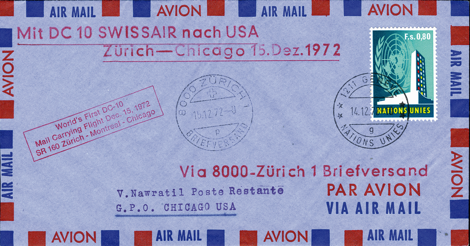 1972, Zürich - Chicago ab UNO Genf
