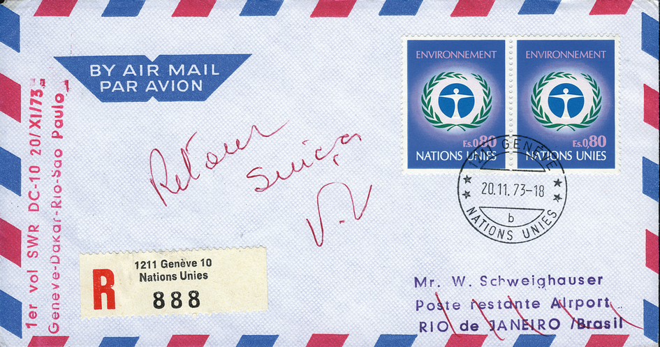 1973, Genf - Rio de Janeiro ab UNO Genf