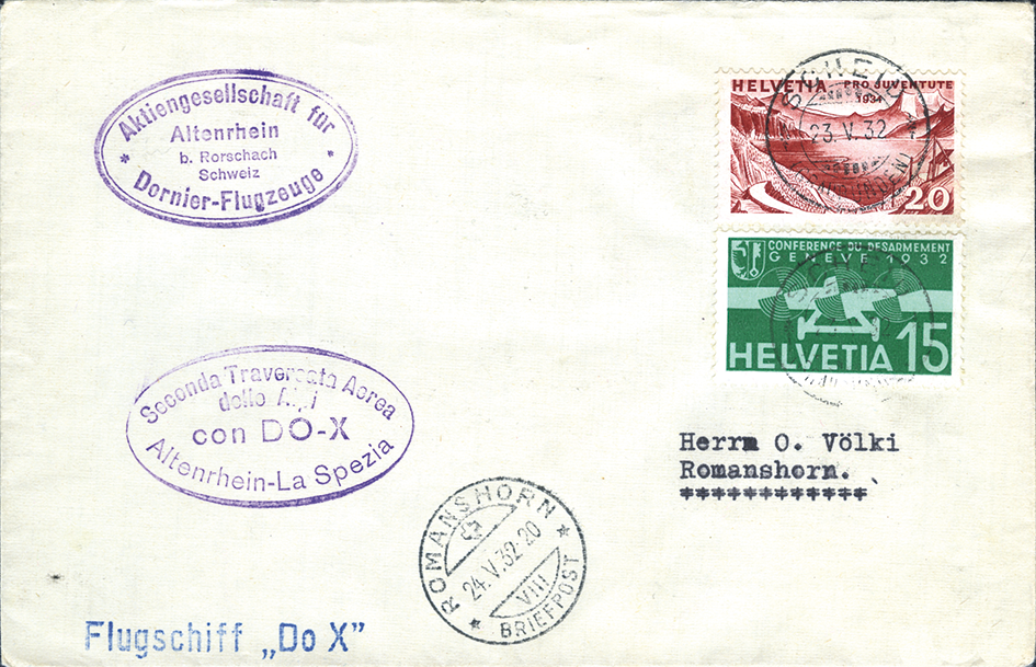 1932, DO-X-Überflug nach Italien (Abnahmeflug) Bodensee - Genua - La Spezia vom 13. Mai