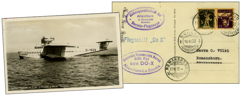 1932, DO-X-Überflug nach Italien (Abnahmeflug) Bodensee - Genua - La Spezia vom 13. Mai