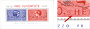 1937, 25 Jahre Pro-Juventute-Marken, "Roter Punkt vor H"