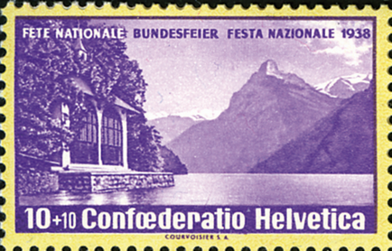 10+10 Rp. violett-gelb, "hellviolett statt dunkelviolett"