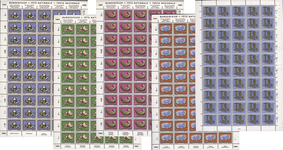 1960, Mineralien und Versteinerungen, Symbole