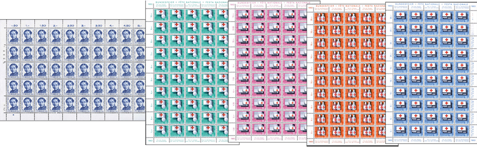 1963, Anna Heer, Symbole aus der Tätigkeit des Roten Kreuzes