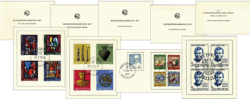 1967-1978, Pro Patria-Geschenkheftchen-Kollektion, 4 Stk.