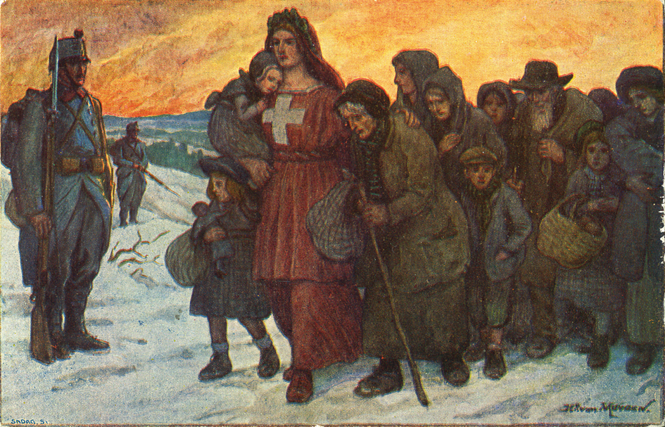 1915, 5 Rp. Helvetia mit Notleidenden