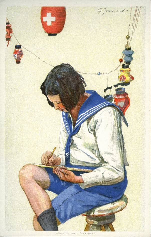 1925, 10 Rp. Lernender Knabe