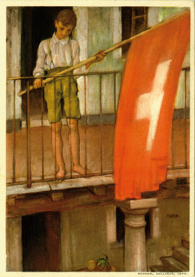 1931, 25 Rp. Knabe mit Fahne