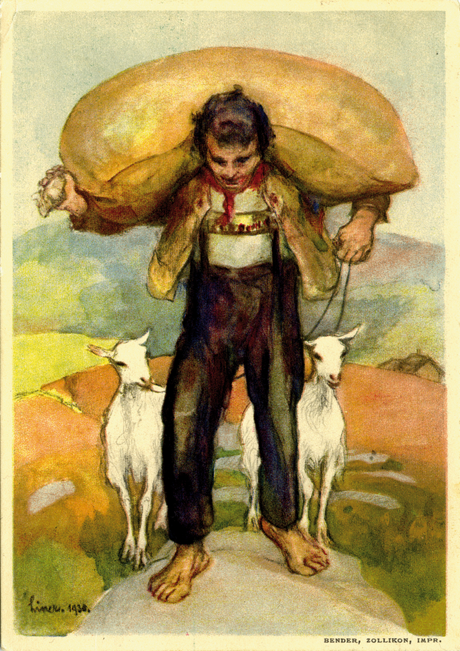 1931, 10 Rp. Senn mit Ziegen
