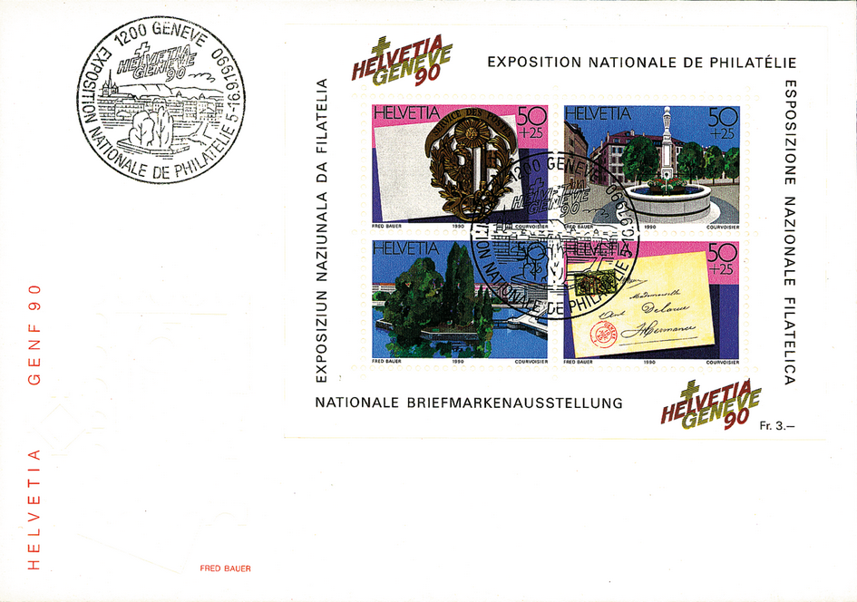1990, Nationale Briefmarkenausstellung in Genf (HELVETIA GENEVE 90)