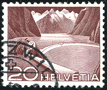  20 Rp. Stausee, "Grosse Doppelprägung der 6.+29. Marke"