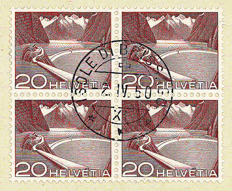 20 Rp. Stausee, bräunlichkarmin