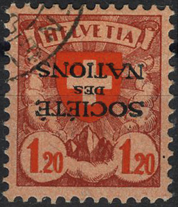 1922-1925, Verschiedene Darstellungen, "Kopfstehender Aufdruck"