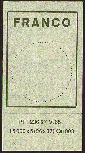 1962, Blockschrift, einfache Linienfassung, grün, mit Anhänger