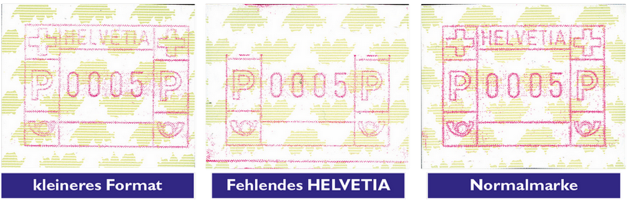 2003, ATM-Typ 9y, kleineres Format, Helvetia fehlt und Normalmarke