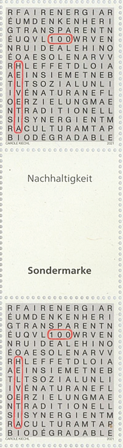 100 Rp. Nachhaltigkeit, "Zwischensteg senkrecht"