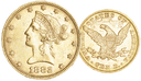 1882, 10 USD &quot;Liberty Head&quot;, Gold Au (0.900), 16.71 g schwer