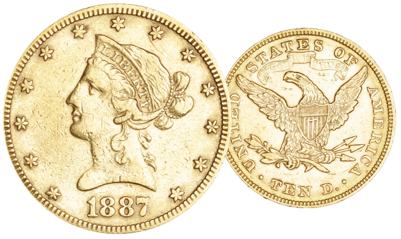 1887, 10 USD "Liberty Head"