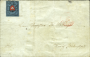 1851, Rayon I auf übergewichtigem Faltbrief im Lokalrayon